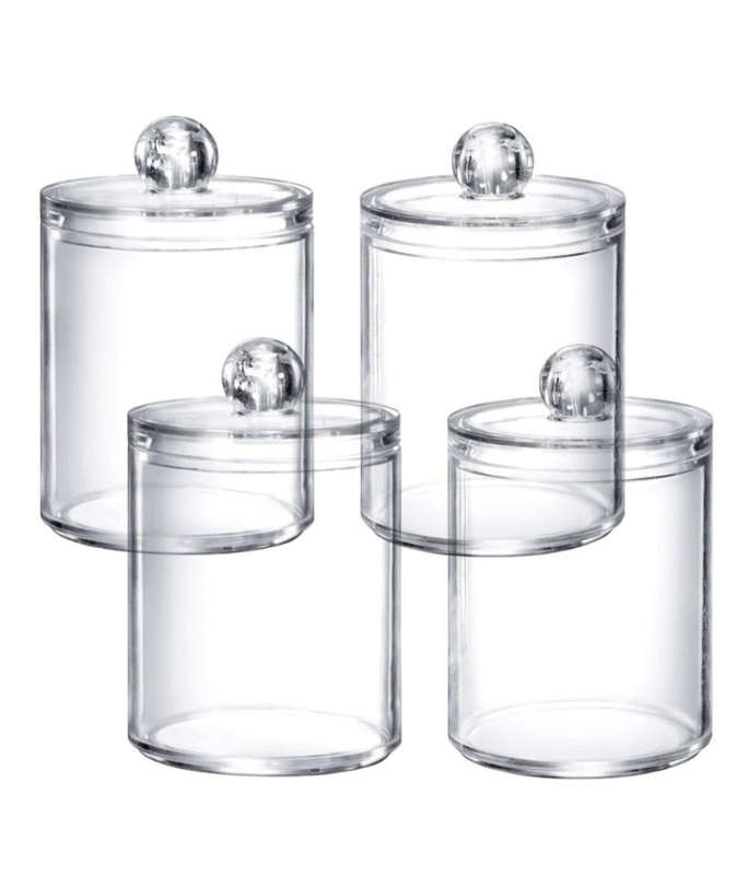 Maisonware Bathroom Accessory Qtip Jars- 4 Pack