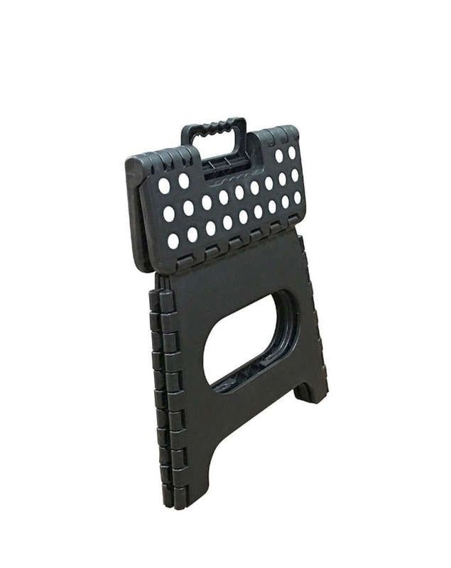 Folding Plastic Step Ladder Stool - Black 20Cm Height