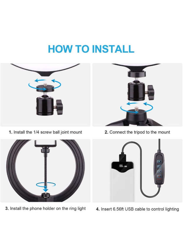 Lumina Desktop 10 Selfie Ring Light With 3 Color Modes