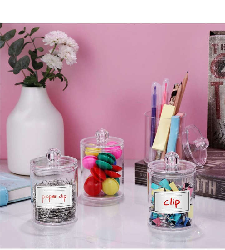Maisonware Bathroom Accessory Qtip Jars- 4 Pack