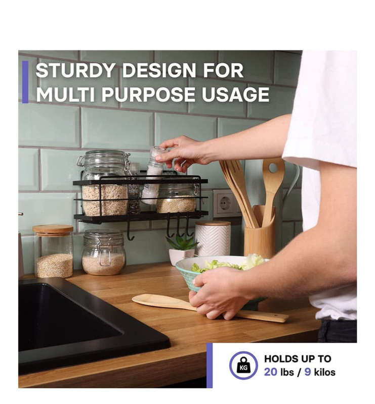 Maisonware Stick On Shower Caddy Organiser With Hooks