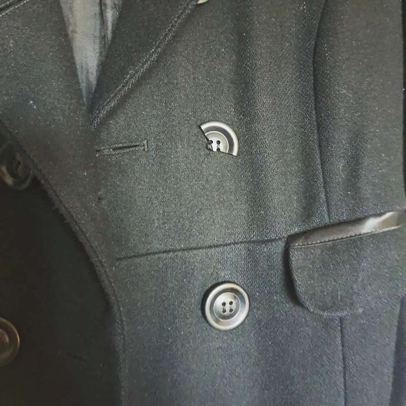 Wool blend black jacket with satin detail - 38 / Black / KooKai