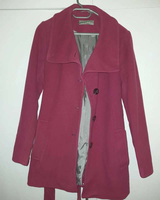 Wool and cashmere pink belted jacket - M / Pink / Pietro Filipi