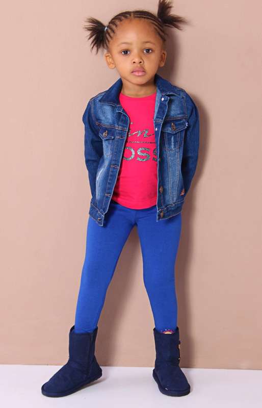 Girls Printed Tights - Blue - Blue / 6-7 years