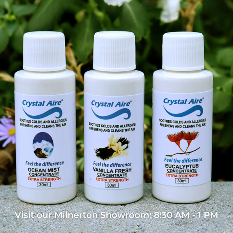 Crystal Aire 30ml Ocean Mist, Eucalyptus & Vanilla Air Purifier Concentrates - 3 Pack