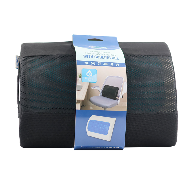 Naipo TENS Pulse Massager & Memory Foam Lower Back Cushion with Cooling Gel Bundle