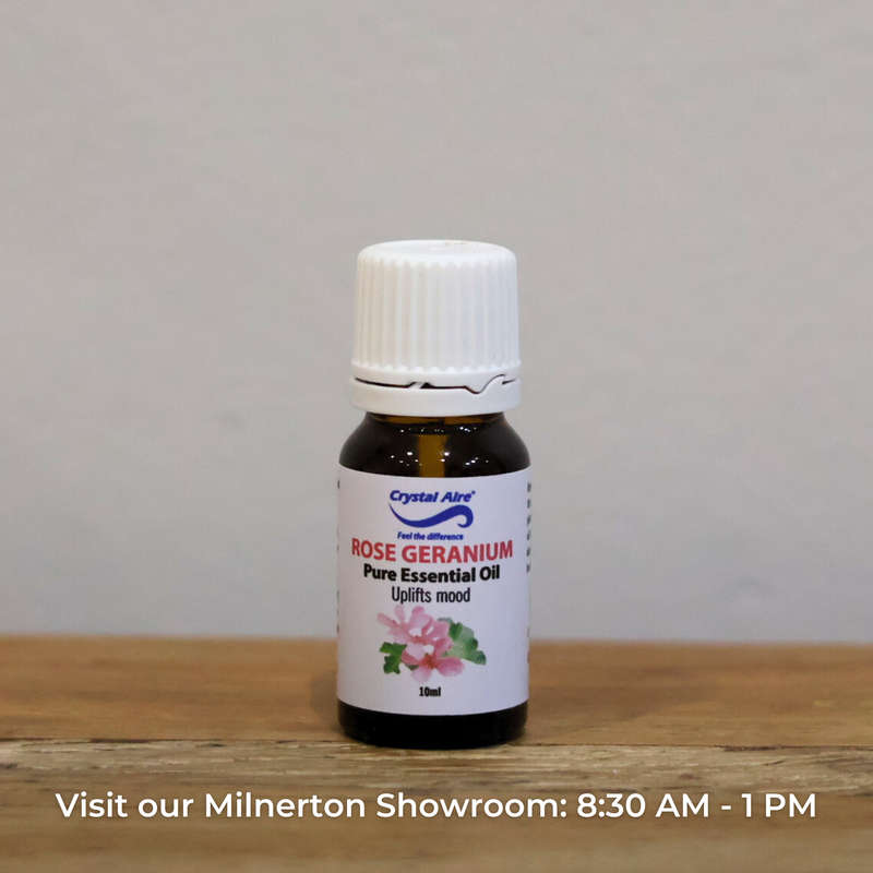 Crystal Aire Rose Geranium 10ml Essential Oil - Uplifts Mood & More (10ml)