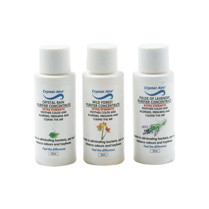Crystal Aire 30ml Crystal Rain, Lavendar & Wild Forest Air Purifier Concentrates - 3 Pack