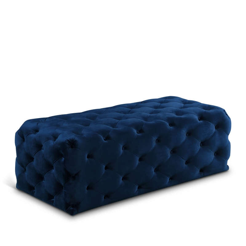 Clark Rec Velvet Upholstered Ottoman Bench