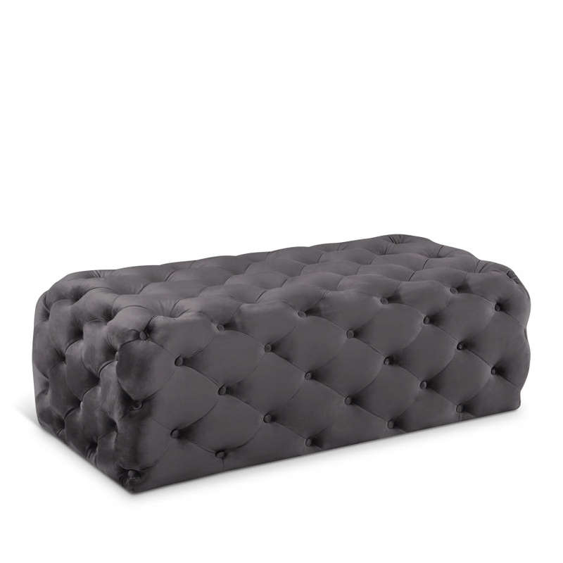 Clark Rec Velvet Upholstered Ottoman Bench