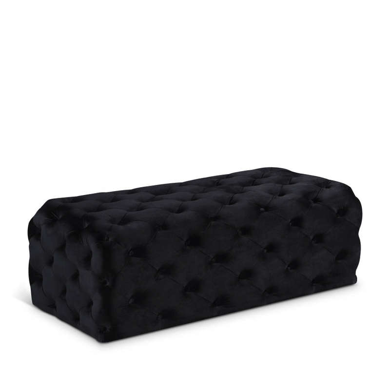 Clark Rec Velvet Upholstered Ottoman Bench