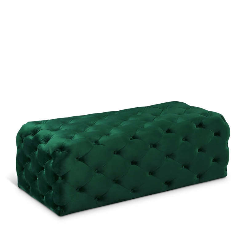 Clark Rec Velvet Upholstered Ottoman Bench