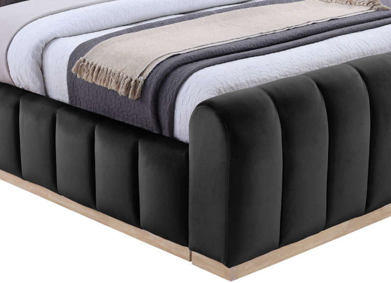 Denia Velvet Upholstered Sleigh Bed
