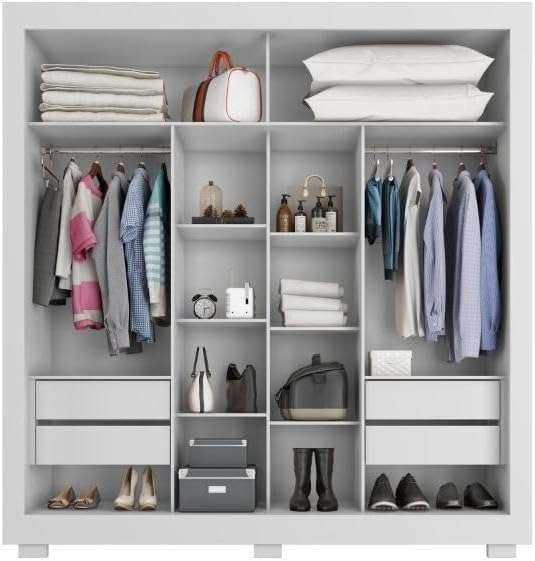 Titanium Sliding Doors White Wardrobe