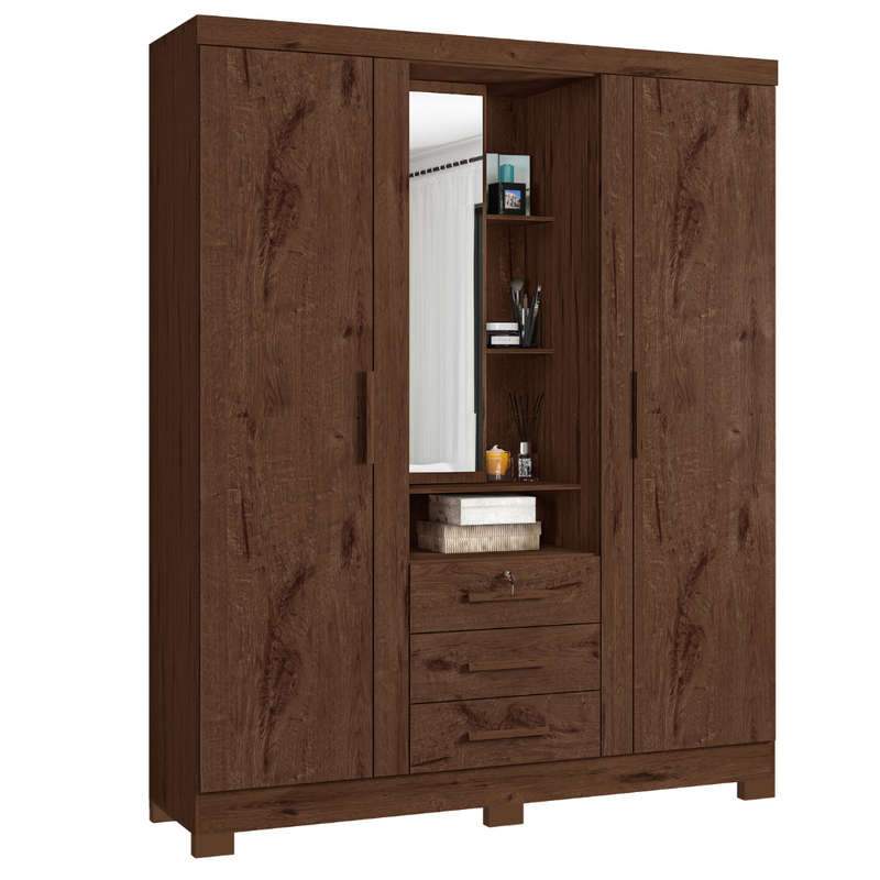 Capelinha Premium Wardrobe with 3 Doors and 3 Drawers