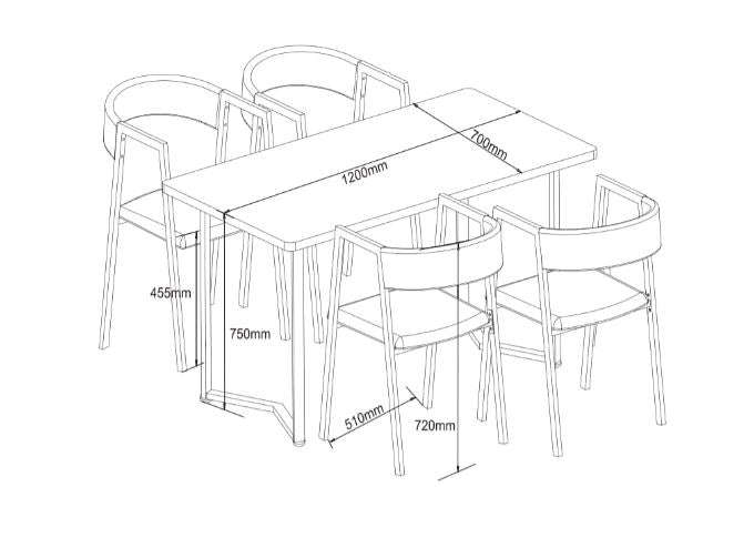 Ludovica 5 Piece Dinning Set