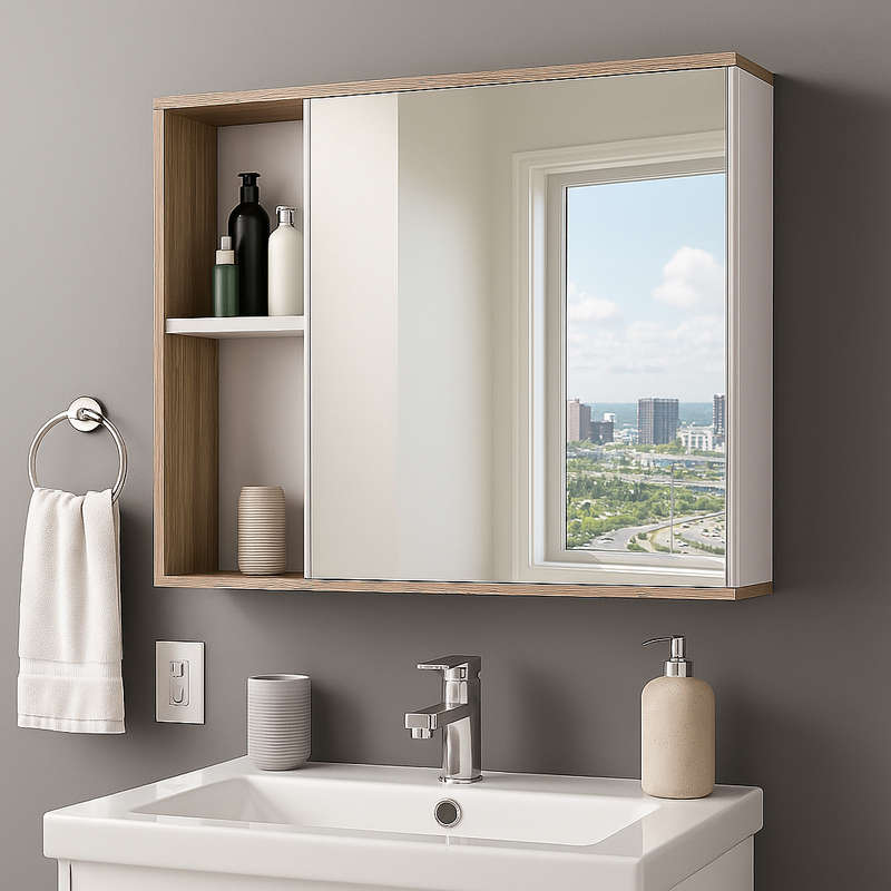 Caeté Wooden Bathroom Mirror