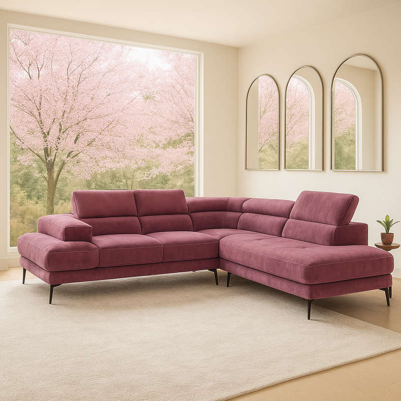 Meghan Corner Couch-Velvet