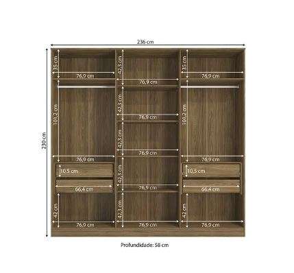 Elizondo 6 Door Wardrobe