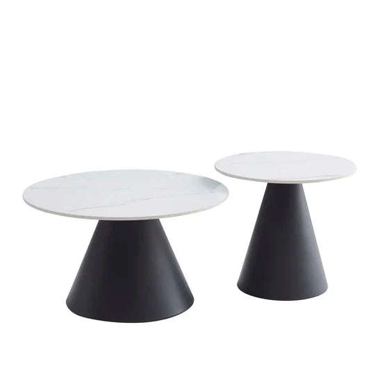 Ortanga  Set of 2 Stone Top Coffee Table - White