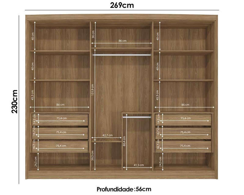 Rodriguez 6 Door Wardrobe