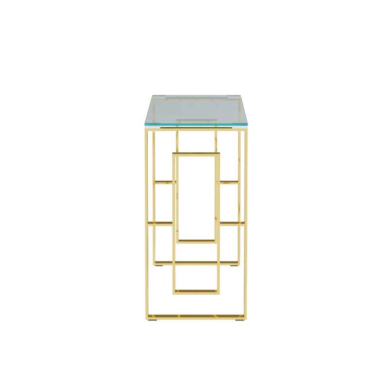 Sara Console Table Stainless Steel Glass