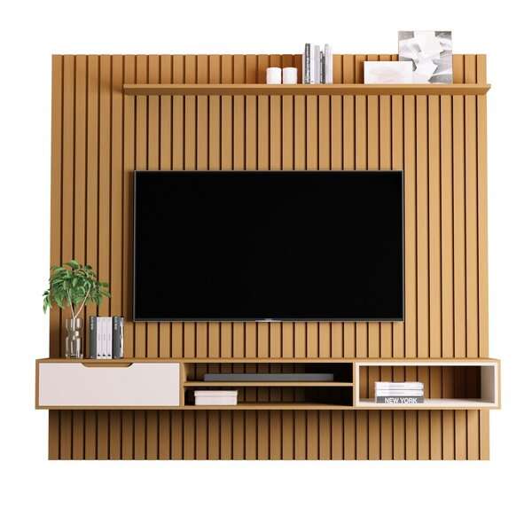 Home Ripado Tucumã 2.3 Nature/Pearl Rippled TV Panel