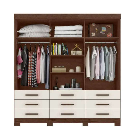 iDeale Max 3-Door 9-Drawer  Wardrobe