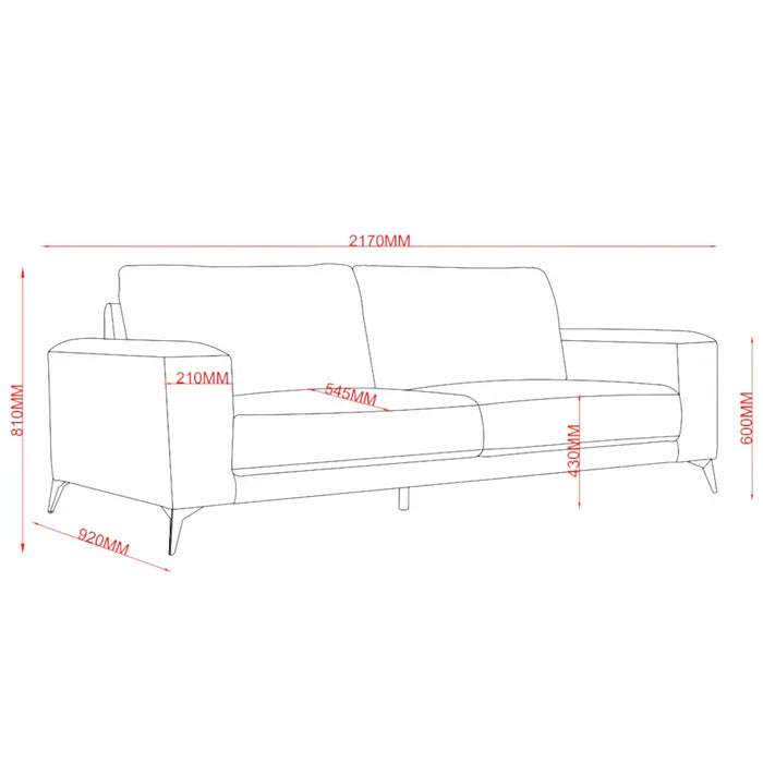 Hailey 3 Seater Couch Charcoal Grey