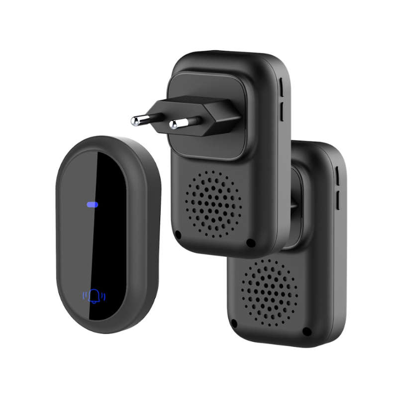 Reptronic DIY Black Wireless Doorbell: RPTDB44 - 2R1B