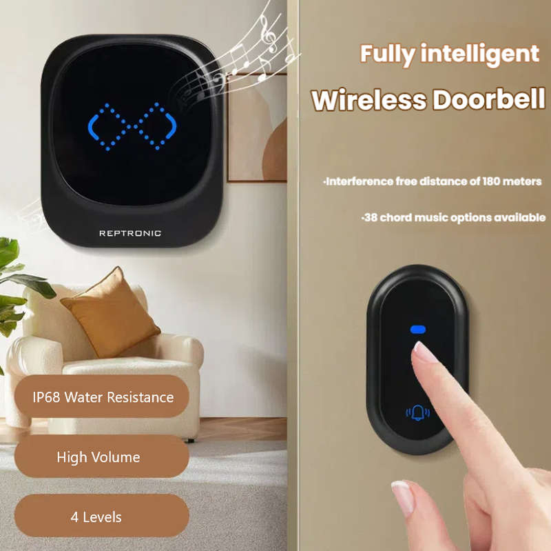 Reptronic DIY black wireless doorbell: RPTDB46 - 1R1B