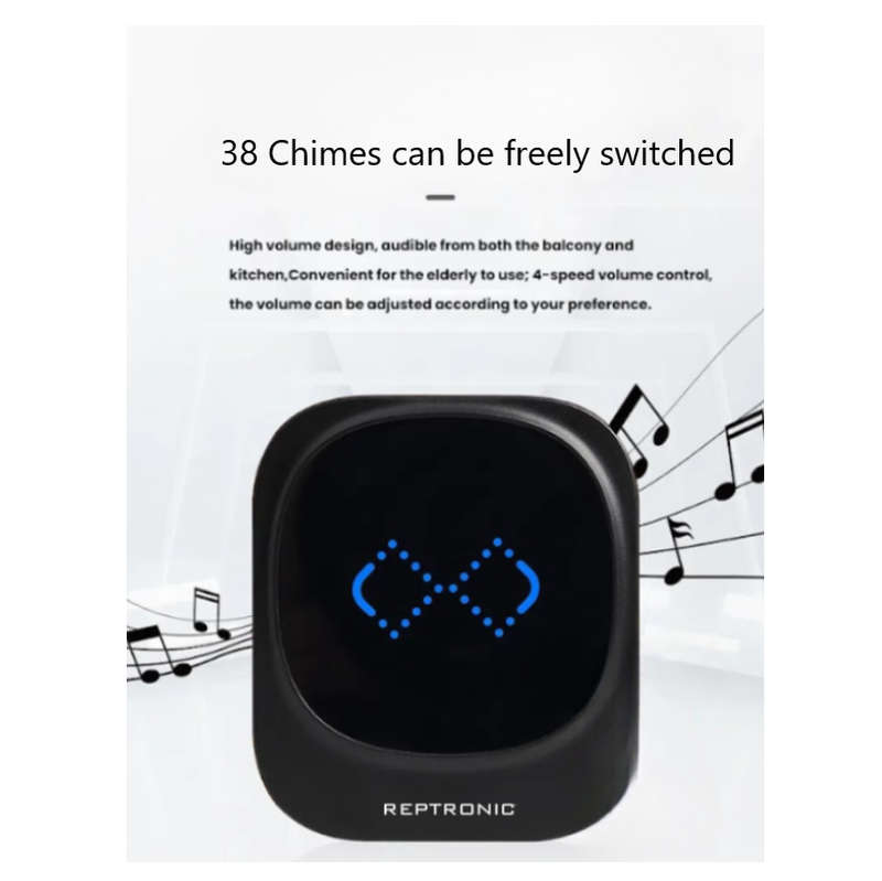 Reptronic DIY black wireless doorbell: RPTDB46 - 1R1B