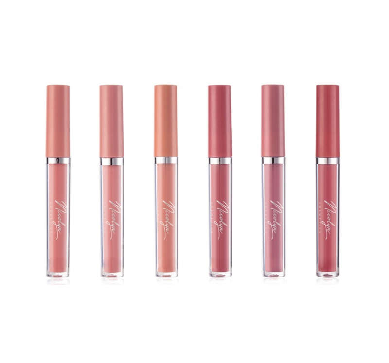 Nicolyn Matte Liquid Lipstick set with Pocket Makeup Mirror:Lighter Colors
