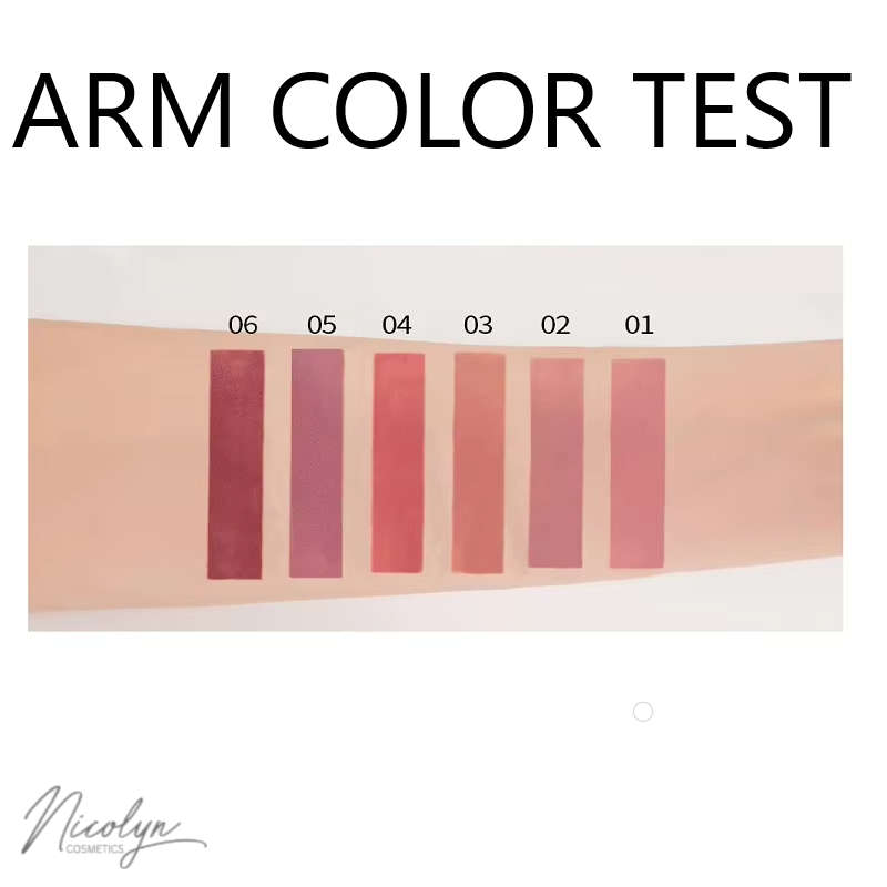 Nicolyn Matte Liquid Lipstick set with Pocket Makeup Mirror:Lighter Colors