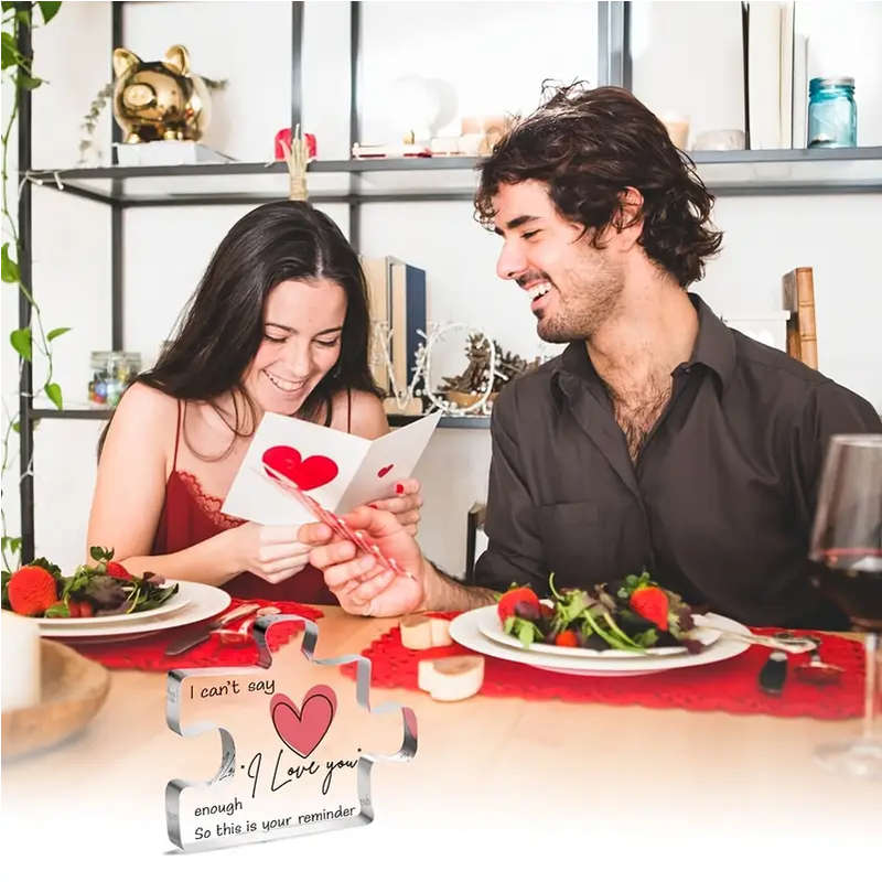 Table top Puzzle Piece with the message: I can't say I love you enough