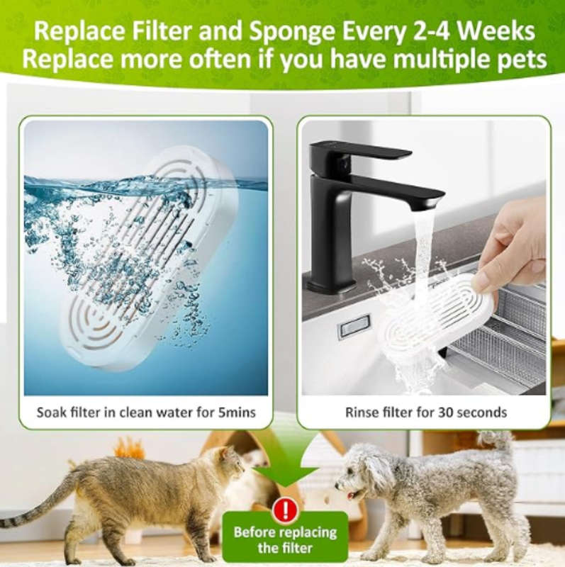 Reptronic 6 Pack Filters For Large Stainless Steel Pet Fountain: 7 Litres