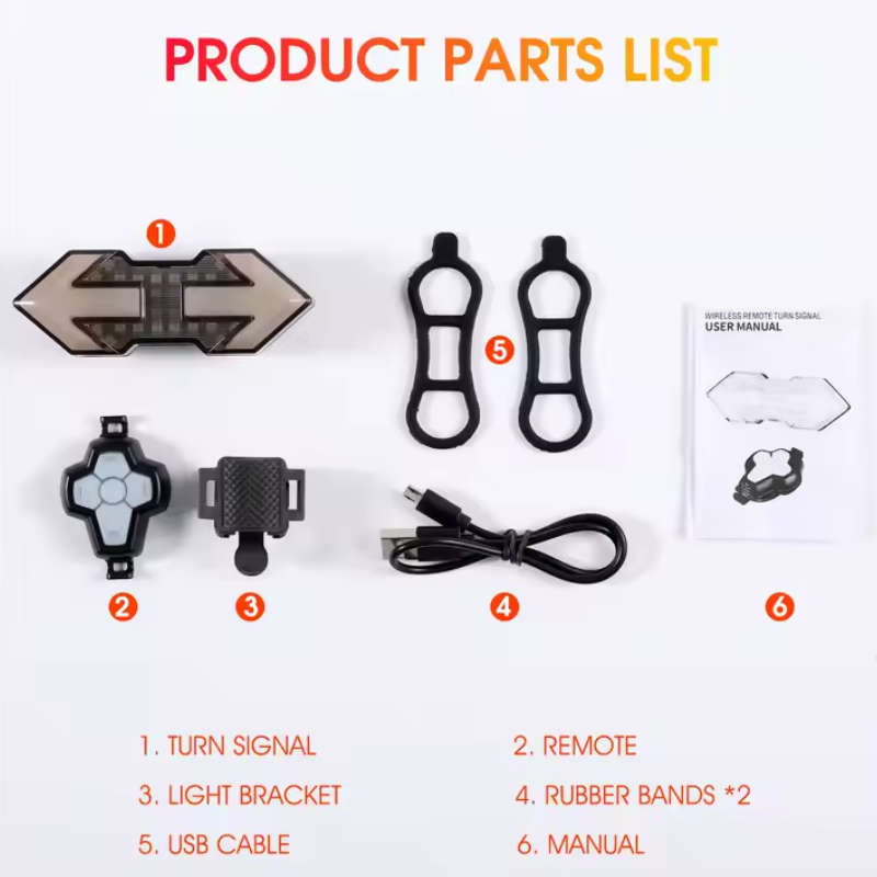 Bicycle Bike Remote Control LED Turn Signal Indicators Rear Taillight