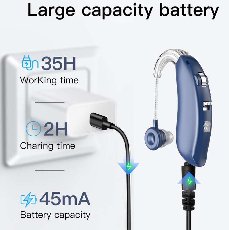 Reptronic Bluetooth Hearing Amplifiers with Charging case- Behind The Ears