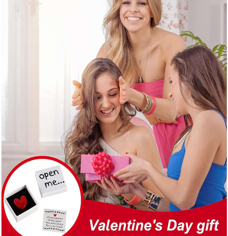 Message in a box with Red Resin Heart: Close together or far apart message