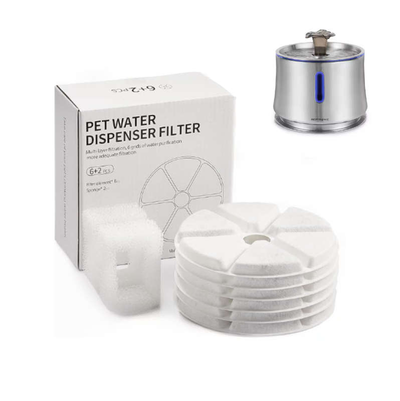 Reptronic 6 pack Round Filters for Reptronic Stainless Steel 2.5L Fountain