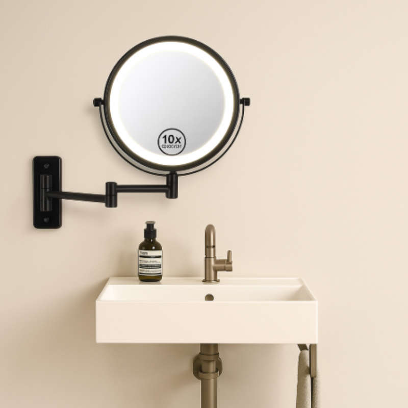 Reptronic Two sided LED wall mounted cosmetics mirror: X10 Magnifying