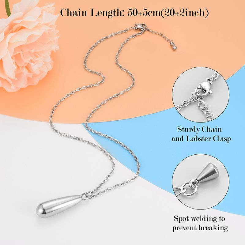 Memorial Safe Keeping Pendant - Tear Drop Silver