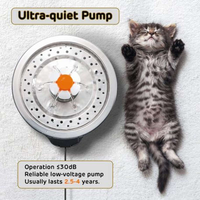 Reptronic Cat/Dog Pet Drinking Water Fountain/Spring - Stainless Steel