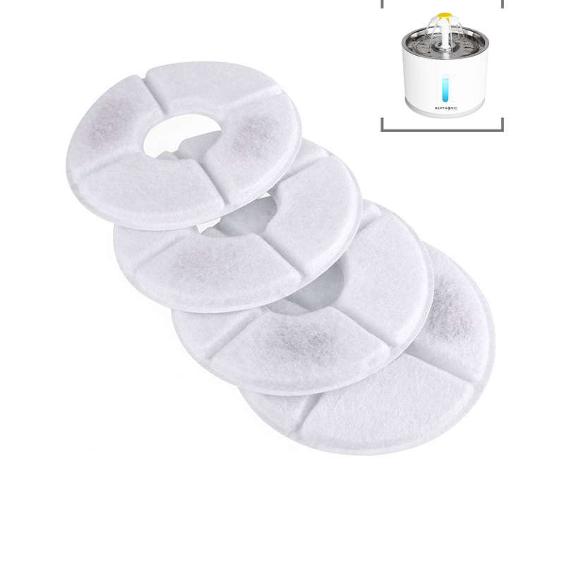 Cat/Dog Water Fountain Filter Replacement - 4 Pack - White Fountain