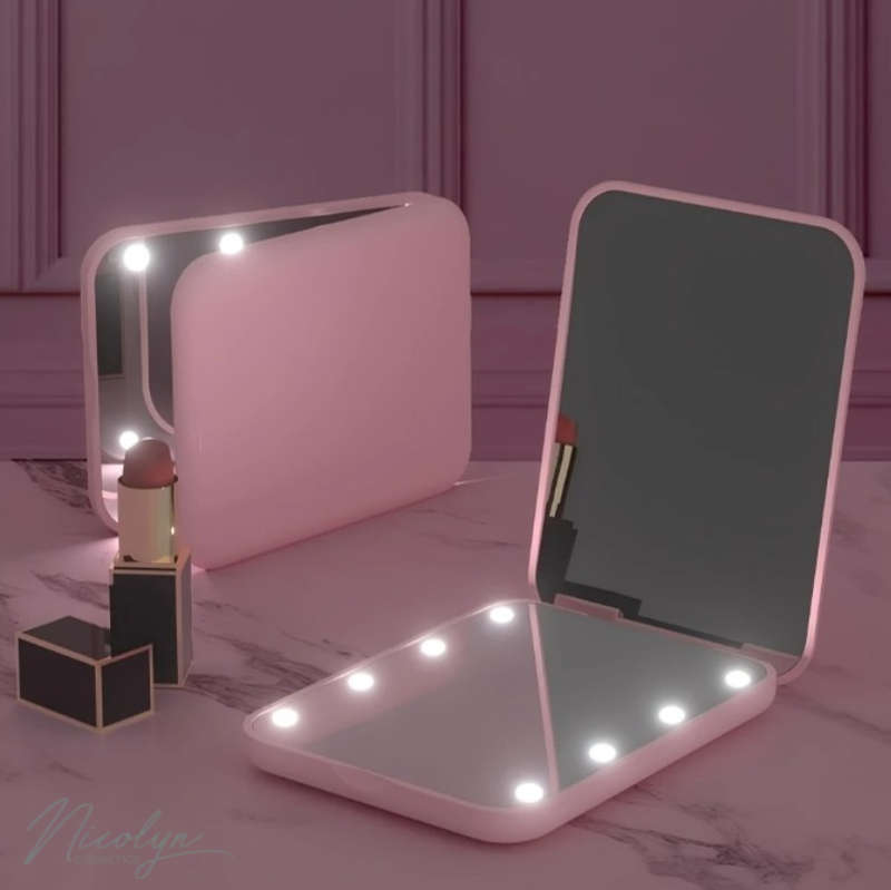 Nicolyn Matte Liquid Lipstick set with Pocket Make-up Mirror: Darker Color