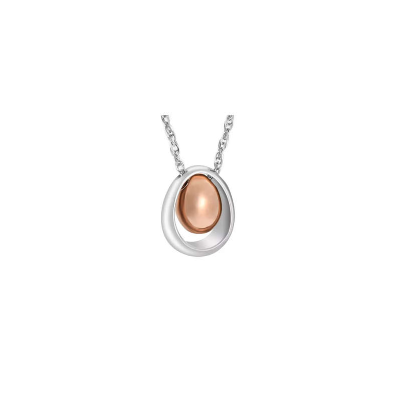 Memorial Safe Keeping Pendant - Silver with Oval shape center locket