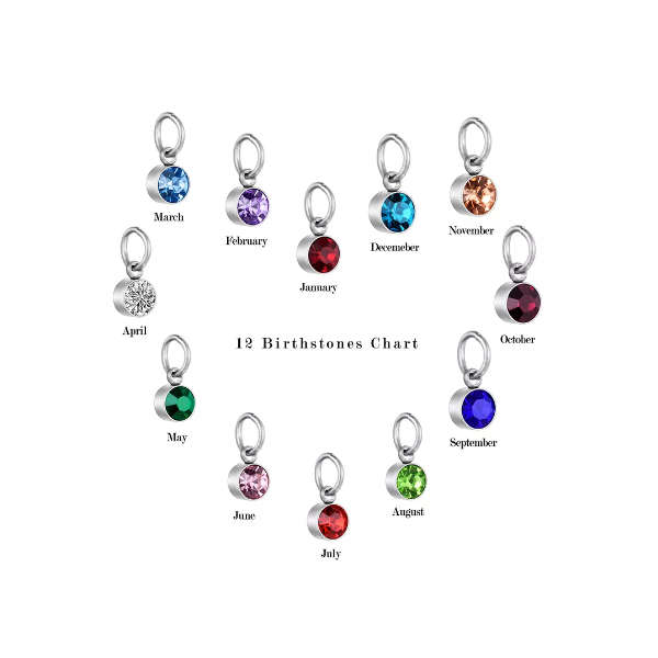 Memorial Safe Keeping Pendant -Water drop with Angel wing and Birthstones