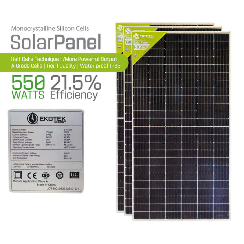 Ekotek Energy 550WATTS Solar Panels (Bulk Deal)