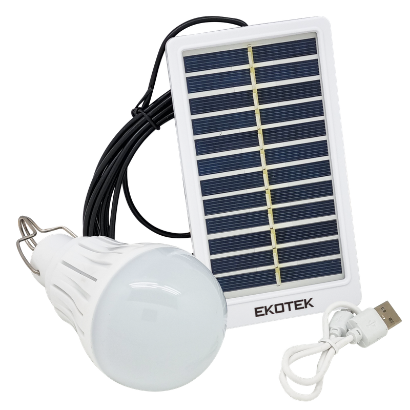 EKOTEK ONE PLUS Rechargeable DC Light Bulb With Solar Panel