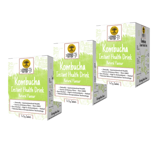 Vita-Aid KombuT Kombucha Instant Health Drink Natural Flavour 7s - 3 PACK